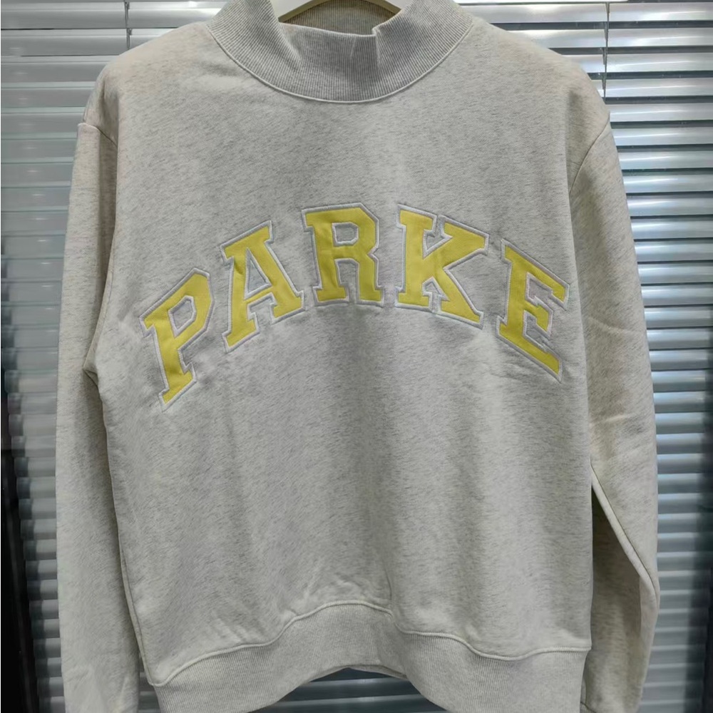 Parker Women's Light Gray and Yellow Jersey Top